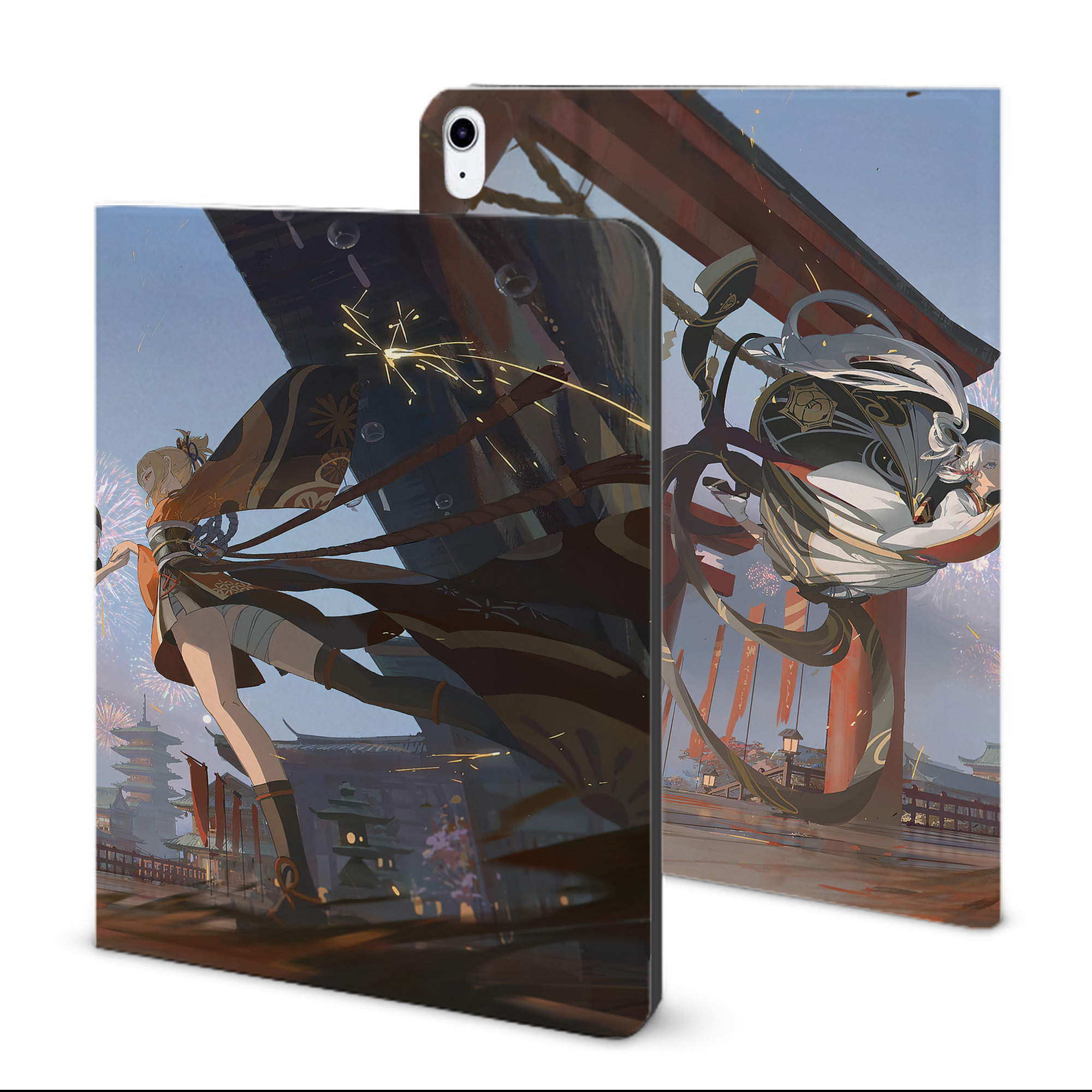 げんし神 genshin IPad ケース ブック型 PUレザー TPU 耐衝撃 軽量 薄型 ペン収納なし 全面保護 IPad 各モデル対応